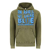 Vintage Olive in april we wear blue autism awareness Vintage Hoodie - MaliasSmallBusiness