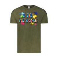 Vintage Olive i am ausome Vintage Tee - JahusDesignShop