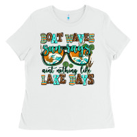 White boat waves sun rays aint nothing like lake days Ladies Tee - AdoDesignShop