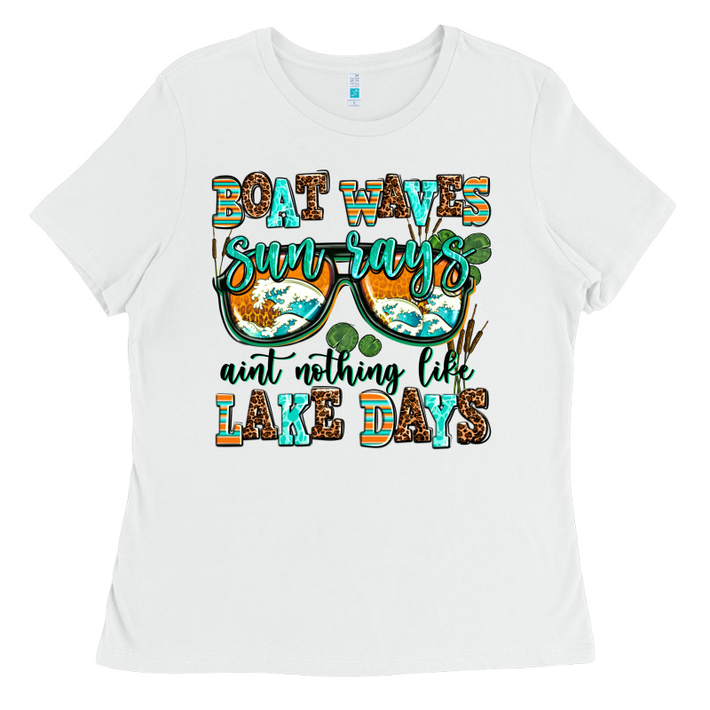 Boat Waves Sun Rays Aint Nothing Like Lake Days Ladies Tee by AdoDesignShop | Teevron