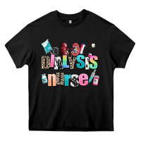 Black dialysis nurse Heavy Core Tee - AdoDesignShop