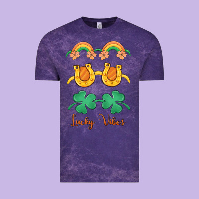 Lucky Vibes St. Patrick's Day Vintage Tee Designed By Maliassmallbusiness