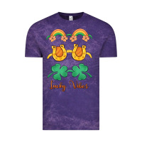 Cloud Purple lucky vibes st. patrick's day Vintage Tee - MaliasSmallBusiness