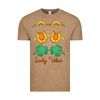 Vintage Coffee lucky vibes st. patrick's day Vintage Tee - MaliasSmallBusiness