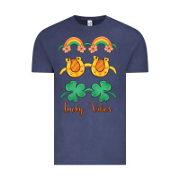 Vintage Denim lucky vibes st. patrick's day Vintage Tee - MaliasSmallBusiness