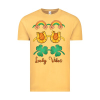 Vintage Mustard lucky vibes st. patrick's day Vintage Tee - MaliasSmallBusiness