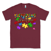Burgundy different is beautiful Classic Tee - JahusDesignShop