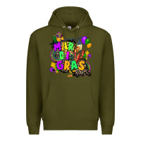 Army Green louisiana map mardi gras Premium Hoodie - CowGirlArtShop