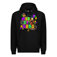 Black louisiana map mardi gras Premium Hoodie - CowGirlArtShop