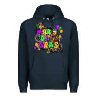 Navy louisiana map mardi gras Premium Hoodie - CowGirlArtShop
