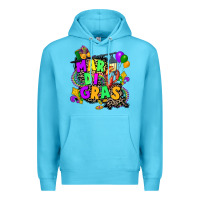 Ocean Blue louisiana map mardi gras Premium Hoodie - CowGirlArtShop