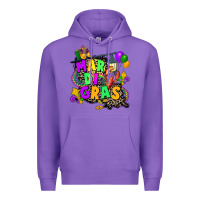 Purple louisiana map mardi gras Premium Hoodie - CowGirlArtShop