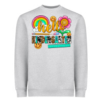 Heather Grey hello kindergarten Heavyweight Sweatshirt - NancyCooperArtShop