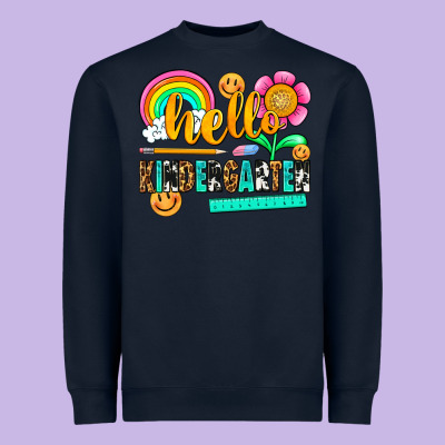 Hello Kindergarten Heavyweight Sweatshirt Designed By Nancycooperartshop
