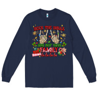 Navy deck the halls and not your family Long Sleeve Tee - MaliasSmallBusiness