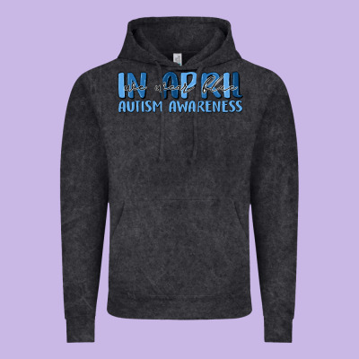 In April We Wear Blue Autism Awareness Vintage Hoodie Designed By Maliassmallbusiness