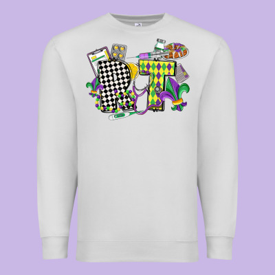 Respiratory Therapist Mardi Gras Premium Sweatshirt Designed By Cowgirlartshop