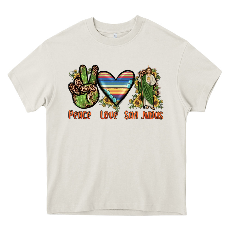 Peace Love San Judas Heavy Core Tee by JahusDesignShop | Teevron