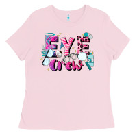 Bubblegum Pink eye crew Ladies Tee - JahusDesignShop
