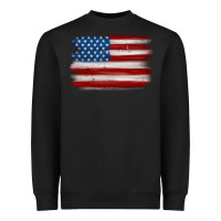 American Flag Distressed Background Heavyweight Sweatshirt | Teevron