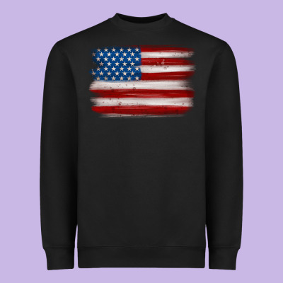 American Flag Distressed Background Heavyweight Sweatshirt Designed By Maliassmallbusiness