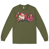 Army Green Santa Baby Pink Christmas Long Sleeve Tee - MaliasSmallBusiness