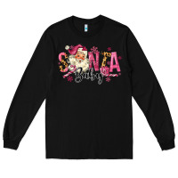 Black Santa Baby Pink Christmas Long Sleeve Tee - MaliasSmallBusiness