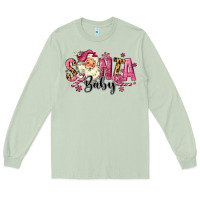 Matcha Santa Baby Pink Christmas Long Sleeve Tee - MaliasSmallBusiness
