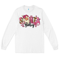 White Santa Baby Pink Christmas Long Sleeve Tee - MaliasSmallBusiness