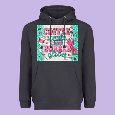 Coffee Scrubs And Rubber Gloves Heavyweight Hoodie Designed By Tumblerdesignbyshophia