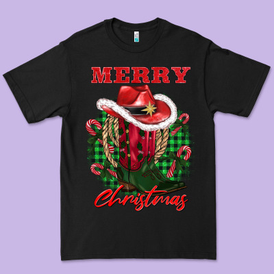 Merry Christmas Boots Hat Rope Premium Tee Designed By Adodesignshop