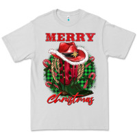 Dove Grey merry christmas boots hat rope Premium Tee - AdoDesignShop