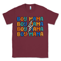 Burgundy boy mama lightning bolt Classic Tee - MaliasSmallBusiness