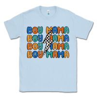 Dusty Blue boy mama lightning bolt Classic Tee - MaliasSmallBusiness