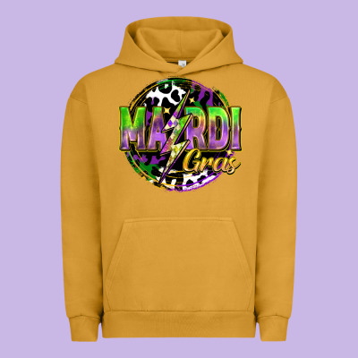 Mardi Gras Lightning Urban Hoodie Designed By Fadigitalartstudio
