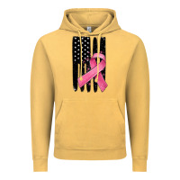 Vintage Mustard breast cancer ribbon american flag Vintage Hoodie - MaliasSmallBusiness