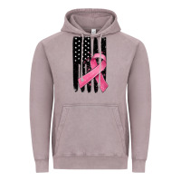 Vintage Zinc breast cancer ribbon american flag Vintage Hoodie - MaliasSmallBusiness
