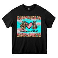 Black peace love pitbull Heavy Core Tee - JahusDesignShop
