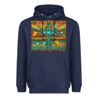 Navy western cross Heavyweight Hoodie - TumblerDesignByShophia