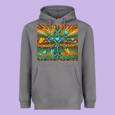 Western Cross Heavyweight Hoodie Designed By Tumblerdesignbyshophia