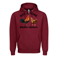 Burgundy Rise and Shine Mother Cluckers Zipper Hoodie - Bettercallsaul