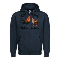 Navy Rise and Shine Mother Cluckers Zipper Hoodie - Bettercallsaul