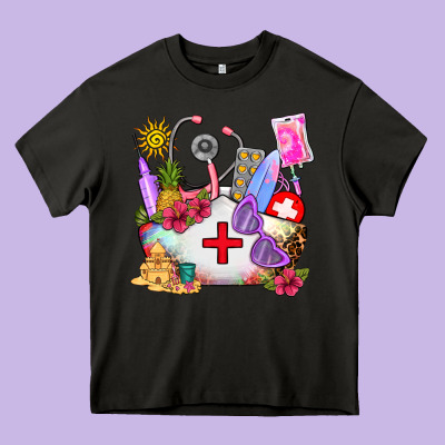 Nurse  Summer Heavy Core Tee Designed By Adodesignshop