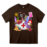 Chocolate Brown nurse  summer Heavy Core Tee - AdoDesignShop