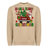 Mushroom Christmas Santa and reindeer truck Heavyweight Sweatshirt - MaliasSmallBusiness