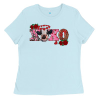 Baby Blue xoxo calf Ladies Tee - RanaPortraitStore
