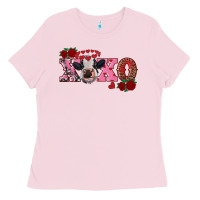 Bubblegum Pink xoxo calf Ladies Tee - RanaPortraitStore