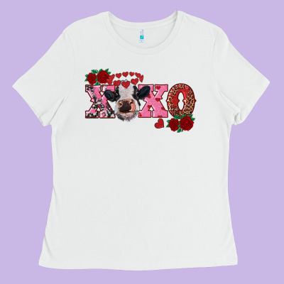 Xoxo Calf Ladies Tee Designed By Ranaportraitstore