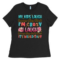 Black my kids laugh because they think i'm crazy Ladies Tee - JahusDesignShop