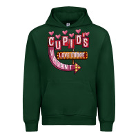 Forest Green Valentines Day Cupid's Love Lodge Urban Hoodie - FaDigitalArtStudio